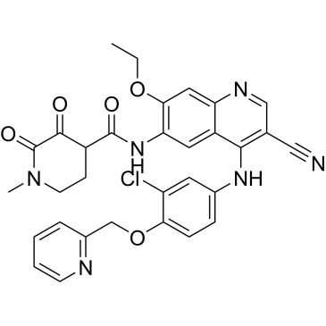 N-(4-((3-chloro-4-(pyridin-2-ylmethoxy)phenyl)amino)-3-cyano-7-ethoxyquinolin-6-yl)-1-methyl-2,3-dioxopiperidine-4-carboxamide  (Neratinib Impuruity）|CS-0164171