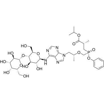 Isopropyl (2S)-3-((R)-((((2R)-1-(6-(((3R,4R,5S,6R)-3,4-dihydroxy-6-(hydroxymethyl)-5-(((2S,3R,4S,5R,6R)-3,4,5-trihydroxy-6-(hydroxymethyl)tetrahydro-2H-pyran-2-yl)oxy)tetrahydro-2H-pyran-2-yl)amino)-9H-purin-9-yl)propan-2-yl)oxy)methyl)(phenoxy)phosphoryl)-2-methylpropanoate (Tenofovir Impuruity）|CS-0164342