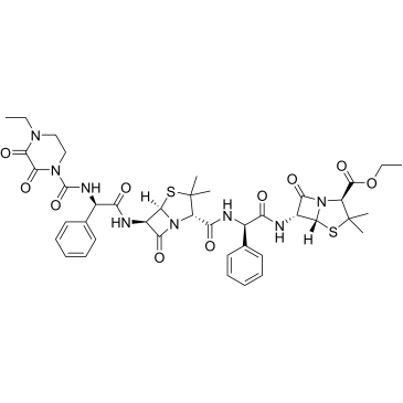 (2S,5R,6R)-Ethyl 6-((R)-2-((2S,5R,6R)-6-((R)-2-(4-ethyl-2,3-dioxopiperazine-1-carboxamido)-2-phenylacetamido)-3,3-dimethyl-7-oxo-4-thia-1-azabicyclo[3.2.0]heptane-2-carboxamido)-2-phenylacetamido)-3,3-dimethyl-7-oxo-4-thia-1-azabicyclo[3.2.0]heptane-2-carboxylate Piperacillin Impurity|CS-0164534