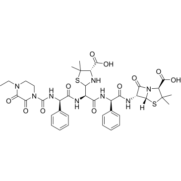(2S,5R,6R)-6-((2R)-2-((2R)-2-((4S)-4-carboxy-5,5-dimethylthiazolidin-2-yl)-2-((R)-2-(4-ethyl-2,3-dioxopiperazine-1-carboxamido)-2-phenylacetamido)acetamido)-2-phenylacetamido)-3,3-dimethyl-7-oxo-4-thia-1-azabicyclo[3.2.0]heptane-2-carboxylic acid  (Piperacillin Impuruity）|CS-0164536