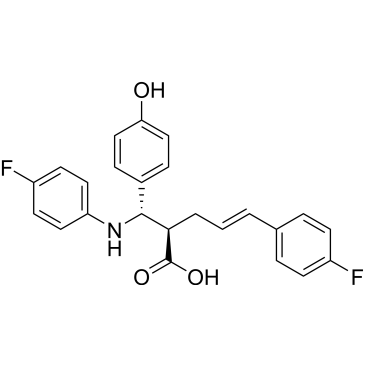 (R,E)-5-(4-fluorophenyl)-2-((S)-((4-fluorophenyl)amino)(4-hydroxyphenyl)methyl)pent-4-enoic acid  Ezetimibe Impurity|CS-0164715