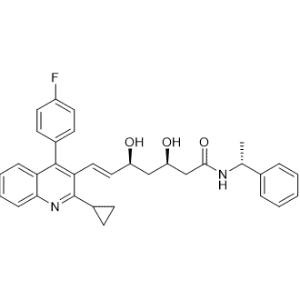 (3R,5S,E)-7-(2-cyclopropyl-4-(4-fluorophenyl)quinolin-3-yl)-3,5-dihydroxy-N-((R)-1-phenylethyl)hept-6-enamide  Pitavastatin Impurity|CS-0164814