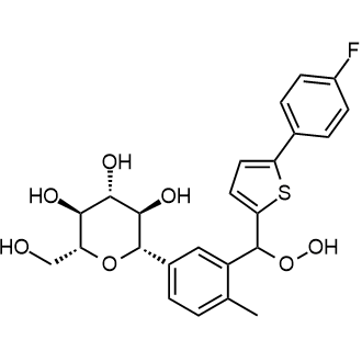 (2S,3R,4R,5S,6R)-2-(3-((5-(4-fluorophenyl)thiophen-2-yl)(hydroperoxy)methyl)-4-methylphenyl)-6-(hydroxymethyl)tetrahydro-2H-pyran-3,4,5-triol  Canagliflozin Impurity|CS-0164818