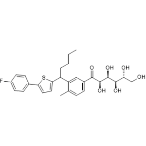 (2R,3S,4R,5R)-1-(3-(1-(5-(4-fluorophenyl)thiophen-2-yl)pentyl)-4-methylphenyl)-2,3,4,5,6-pentahydroxyhexan-1-one  Canagliflozin Impurity|CS-0164847