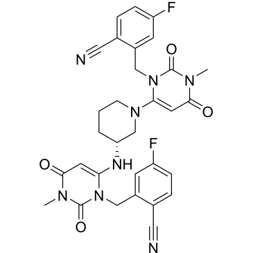 (R)-2-((6-(3-((3-(2-cyano-5-fluorobenzyl)-1-methyl-2,6-dioxo-1,2,3,6-tetrahydropyrimidin-4-yl)amino)piperidin-1-yl)-3-methyl-2,4-dioxo-3,4-dihydropyrimidin-1(2H)-yl)methyl)-4-fluorobenzonitrile  (Trelagliptin Impuruity）|CS-0165139