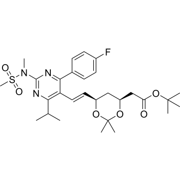 tert-butyl 2-((4S,6R)-6-((E)-2-(4-(4-fluorophenyl)-6-isopropyl-2-(N-methylmethylsulfonamido)pyrimidin-5-yl)vinyl)-2,2-dimethyl-1,3-dioxan-4-yl)acetate  (Rosuvastatin Impuruity）|CS-0165272