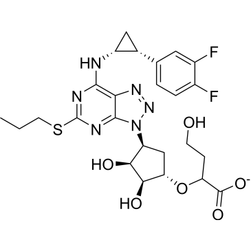 2-hydroxyethyl 2-(((1S,2S,3S,4S)-4-(7-(((1R,2R)-2-(3,4-difluorophenyl)cyclopropyl)amino)-5-(propylthio)-3H-[1,2,3]triazolo[4,5-d]pyrimidin-3-yl)-2,3-dihydroxycyclopentyl)oxy)acetate  (Ticagrelor Impuruity）|CS-0165745