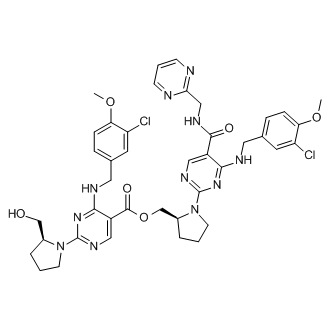 ((S)-1-(4-((3-chloro-4-methoxybenzyl)amino)-5-((pyrimidin-2-ylmethyl)carbamoyl)pyrimidin-2-yl)pyrrolidin-2-yl)methyl 4-((3-chloro-4-methoxybenzyl)amino)-2-((S)-2-(hydroxymethyl)pyrrolidin-1-yl)pyrimidine-5-carboxylate  (Avanafil Impuruity）|CS-0166525