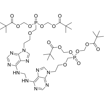 (((((((Methylenebis(azanediyl))bis(9H-purine-6,9-diyl))bis(ethane-2,1-diyl))bis(oxy))bis(methylene))bis(oxo-l5-phosphanetriyl))tetrakis(oxy))tetrakis(methylene) tetrakis(2,2-dimethylpropanoate) (Adefovir Impuruity）