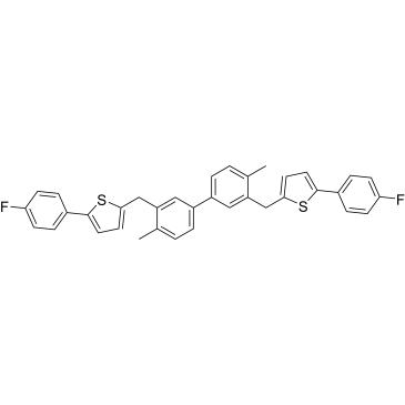 5,5'-((4,4'-Dimethyl-[1,1'-biphenyl]-3,3'-diyl)bis(methylene))bis(2-(4-fluorophenyl)thiophene) Canagliflozin Impurity|CS-0167169