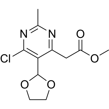 Methyl 2-(6-chloro-5-(1,3-dioxolan-2-yl)-2-methylpyrimidin-4-yl)acetate|CS-0168559