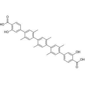 3,3′′′′-Dihydroxy-2′,2′′,2′′′,5′,5′′,5′′′-hexamethyl[1,1′:4′,1′′:4′′,1′′′:4′′′,1′′′′-quinquephenyl]-4,4′′′′-dicarboxylic acid|CS-0170724