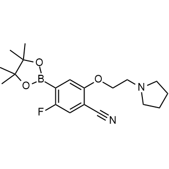 5-Fluoro-2-[2-(pyrrolidin-1-yl)ethoxy]-4-(tetramethyl-1,3,2-dioxaborolan-2-yl)benzonitrile|CS-0177405