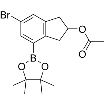 6-Bromo-4-(4,4,5,5-tetramethyl-1,3,2-dioxaborolan-2-yl)-2,3-dihydro-1H-inden-2-yl acetate|CS-0178005