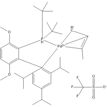 Palladium(1+), [(1,2,3-η)-2-buten-1-yl][[3,6-dimethoxy-2′,4′,6′-tris(1-methylethyl)[1,1′-biphenyl]-2-yl-κC1′]bis(1,1-dimethylethyl)phosphine-κP]-, 1,1,1-trifluoromethanesulfonate 1:1|CS-0181044