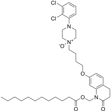4-(2,3-Dichlorophenyl)-1-(4-((1-((dodecanoyloxy)methyl)-2-oxo-1,2,3,4-tetrahydroquinolin-7-yl)oxy)butyl)piperazine 1-oxide Tetrabenazine Impurity|CS-0197864