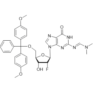 (E)-N'-(9-((2R,3R,4R,5R)-5-((Bis(4-methoxyphenyl)(phenyl)methoxy)methyl)-3-fluoro-4-hydroxytetrahydrofuran-2-yl)-6-oxo-6,9-dihydro-3h-purin-2-yl)-n,n-dimethylformimidamide|CS-0199817