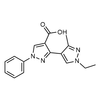 3-(1-Ethyl-3-methyl-1h-pyrazol-4-yl)-1-phenyl-1h-pyrazole-4-carboxylic acid|CS-0240887