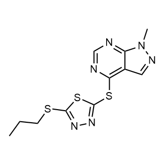 2-({1-methyl-1h-pyrazolo[3,4-d]pyrimidin-4-yl}sulfanyl)-5-(propylsulfanyl)-1,3,4-thiadiazole|CS-0243941