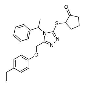 2-({5-[(4-ethylphenoxy)methyl]-4-(1-phenylethyl)-4h-1,2,4-triazol-3-yl}sulfanyl)cyclopentan-1-one|CS-0247807