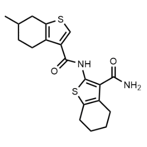 N-(3-Carbamoyl-4,5,6,7-tetrahydro-1-benzothiophen-2-yl)-6-methyl-4,5,6,7-tetrahydro-1-benzothiophene-3-carboxamide|CS-0259898
