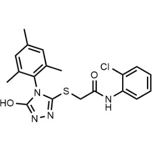 N-(2-Chlorophenyl)-2-{[5-hydroxy-4-(2,4,6-trimethylphenyl)-4H-1,2,4-triazol-3-yl]sulfanyl}acetamide|CS-0260009