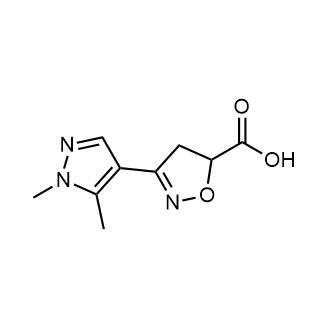 3-(1,5-Dimethyl-1h-pyrazol-4-yl)-4,5-dihydro-1,2-oxazole-5-carboxylic acid|CS-0264374