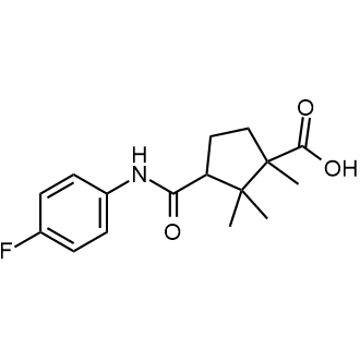 3-((4-Fluorophenyl)carbamoyl)-1,2,2-trimethylcyclopentane-1-carboxylic acid|CS-0279228