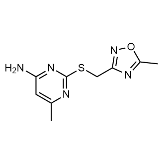 6-Methyl-2-(((5-methyl-1,2,4-oxadiazol-3-yl)methyl)thio)pyrimidin-4-amine|CS-0284666