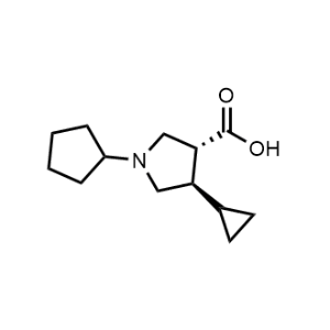 rel-(3R,4R)-1-Cyclopentyl-4-cyclopropyl-3-pyrrolidinecarboxylic acid|CS-0291537