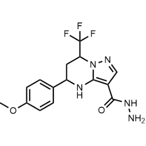 5-(4-Methoxyphenyl)-7-(trifluoromethyl)-4,5,6,7-tetrahydropyrazolo[1,5-a]pyrimidine-3-carbohydrazide|CS-0302943