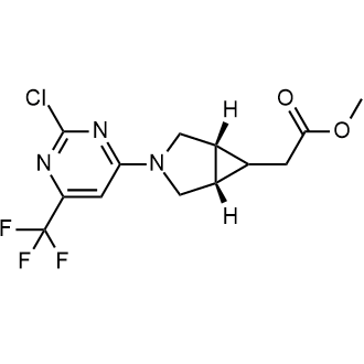Methyl2-(rel-(1r,5s,6s)-3-(2-chloro-6-(trifluoromethyl)pyrimidin-4-yl)-3-azabicyclo[3.1.0]hexan-6-yl)acetate|CS-0309537