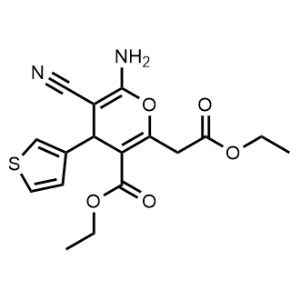 Ethyl 6-amino-5-cyano-2-(2-ethoxy-2-oxoethyl)-4-(thiophen-3-yl)-4H-pyran-3-carboxylate|CS-0316201