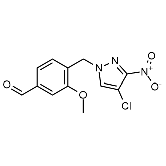 4-((4-Chloro-3-nitro-1H-pyrazol-1-yl)methyl)-3-methoxybenzaldehyde|CS-0319075