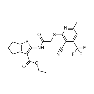 Ethyl 2-(2-((3-cyano-6-methyl-4-(trifluoromethyl)pyridin-2-yl)thio)acetamido)-5,6-dihydro-4H-cyclopenta[b]thiophene-3-carboxylate|CS-0327269