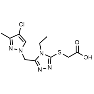 2-((5-((4-Chloro-3-methyl-1H-pyrazol-1-yl)methyl)-4-ethyl-4H-1,2,4-triazol-3-yl)thio)acetic acid|CS-0329922