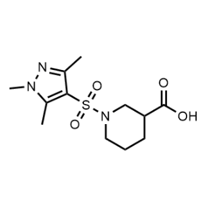 1-((1,3,5-Trimethyl-1H-pyrazol-4-yl)sulfonyl)piperidine-3-carboxylic acid|CS-0330454