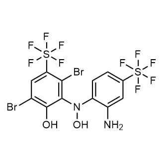 2-((2-Amino-4-(pentafluoro-λ6-sulfanyl)phenyl)(hydroxy)amino)-3,6-dibromo-4-(pentafluoro-λ6-sulfanyl)phenol|CS-0335214