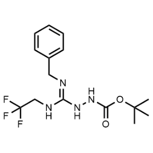 Tert-butyl 2-(N'-benzyl-N-(2,2,2-trifluoroethyl)carbamimidoyl)hydrazine-1-carboxylate|CS-0335513