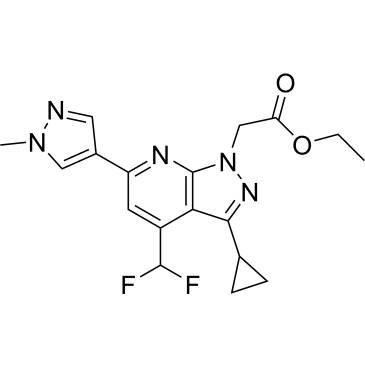 Ethyl 2-(3-cyclopropyl-4-(difluoromethyl)-6-(1-methyl-1H-pyrazol-4-yl)-1H-pyrazolo[3,4-b]pyridin-1-yl)acetate|CS-0339083