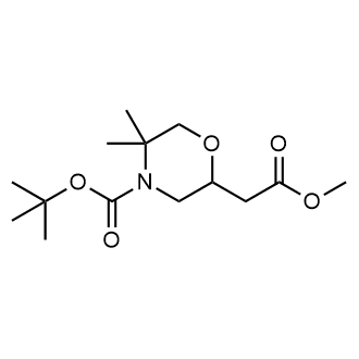 2-Methoxycarbonylmethyl-5,5-dimethyl-morpholine-4-carboxylic acid tert-butyl ester|CS-0342134