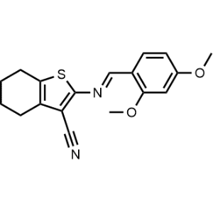 (E)-2-((2,4-dimethoxybenzylidene)amino)-4,5,6,7-tetrahydrobenzo[b]thiophene-3-carbonitrile|CS-0357335