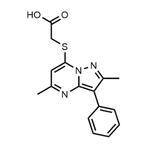 2-((2,5-Dimethyl-3-phenylpyrazolo[1,5-a]pyrimidin-7-yl)thio)acetic acid|CS-0358282