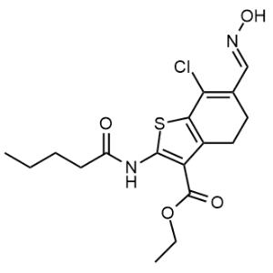 Ethyl 7-chloro-6-((hydroxyimino)methyl)-2-pentanamido-4,5-dihydrobenzo[b]thiophene-3-carboxylate|CS-0361326