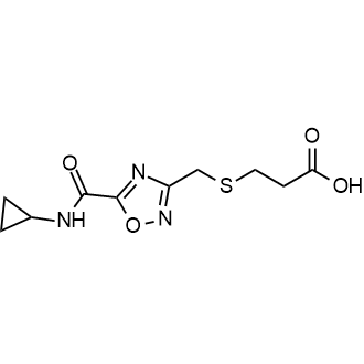 3-(((5-(Cyclopropylcarbamoyl)-1,2,4-oxadiazol-3-yl)methyl)thio)propanoic acid|CS-0365391