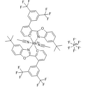 Rhodium(1+), bis(acetonitrile)bis[2-[5-(1,1-dimethylethyl)-2-benzoxazolyl-κN3]-3′,5′-bis(trifluoromethyl)[1,1′-biphenyl]-3-yl-κC]-, (OC-6-13-Λ)-, hexafluorophosphate(1-) 1:1|CS-0438840