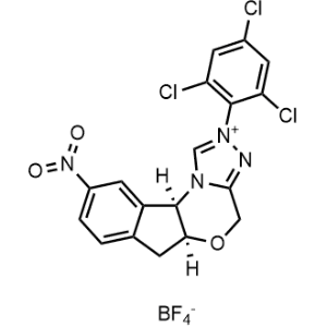 (5aS,10bR)-9-Nitro-2-(2,4,6-trichlorophenyl)-5a,10b-dihydro-4H,6H-indeno[2,1-b][1,2,4]triazolo[4,3-d][1,4]oxazin-2-ium tetrafluoroborate|CS-0438926