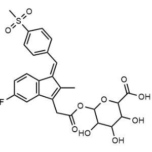 (Z)-6-(2-(5-fluoro-2-methyl-1-(4-(methylsulfonyl)benzylidene)-1H-inden-3-yl)acetoxy)-3,4,5-trihydroxytetrahydro-2H-pyran-2-carboxylic acid|CS-0454173