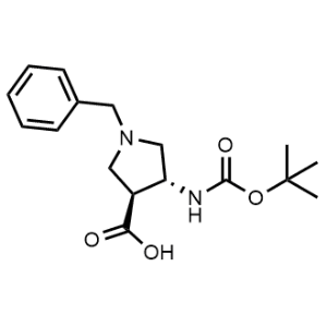 (3S,4R)-1-benzyl-4-((tert-butoxycarbonyl)amino)pyrrolidine-3-carboxylic acid|CS-0454449