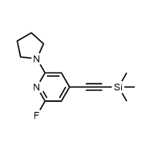 2-Fluoro-6-(pyrrolidin-1-yl)-4-((trimethylsilyl)ethynyl)pyridine|CS-0456391